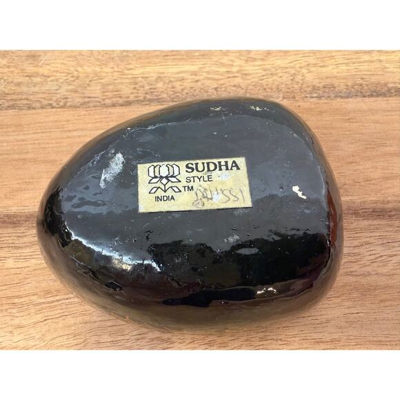 Vintage Kashmiri Hand painted Black Duck Box Small - Picture 9 of 9